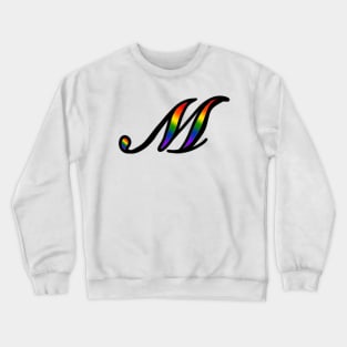 Rainbow Cursive Letter M Crewneck Sweatshirt